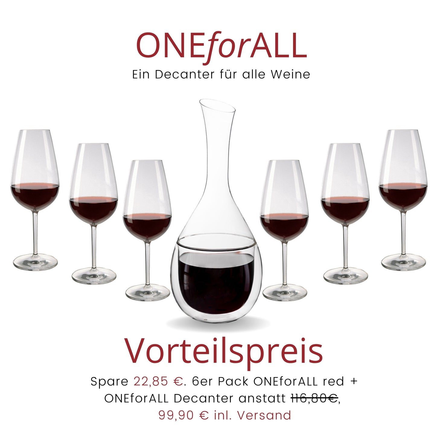 ONEforALL DECANTER + 6er Pack OFA red